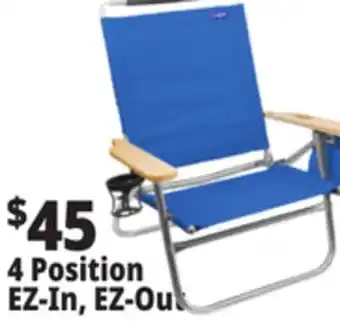 Ocean State Job Lot Beach Chair 4 Position EZ-In, EZ-Out offer
