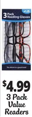 Ocean State Job Lot 3 Pack Value Readers offer