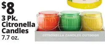 Ocean State Job Lot 3 Pk. Citronella Candles offer