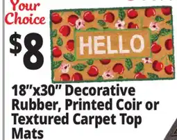 Ocean State Job Lot 18x30 Decorative Rubber, Printed Coir or Textured Carpet Top Mats offer