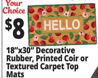 Ocean State Job Lot 18x30 Decorative Rubber, Printed Coir or Textured Carpet Top Mats offer