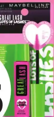 Ocean State Job Lot MAYBELLINE NEW YORK GREAT LASH LOTS OF LASHES offer
