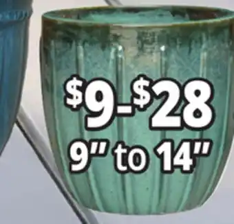 Ocean State Job Lot Outdoor Glazed Ceramic Planters 9 to 14 offer