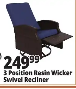 Ocean State Job Lot 3 Position Resin Wicker Swivel Recliner offer