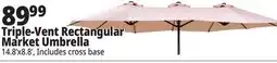 Ocean State Job Lot Triple-Vent Rectangular Market Umbrella offer