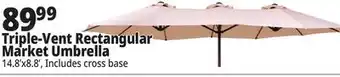 Ocean State Job Lot Triple-Vent Rectangular Market Umbrella offer