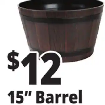 Ocean State Job Lot Whiskey Barrel Resin Planter 15 offer