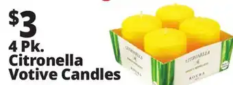 Ocean State Job Lot 4 Pk. Citronella Votive Candles offer