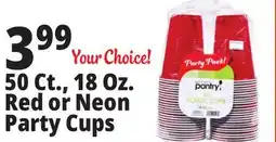 Ocean State Job Lot 50 Ct., 18 Oz. Red or Neon Party Cups offer
