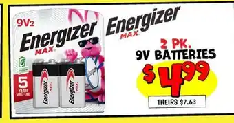 Ollie's ENERGIZER 2 PK. 9V BATTERIES offer