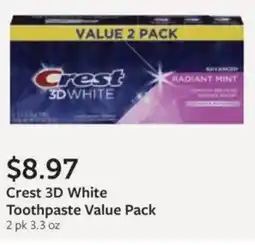 Fareway Crest 3D White Toothpaste offer