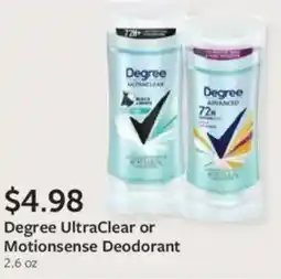 Fareway Degree UltraClear or Motionsense Deodorant offer