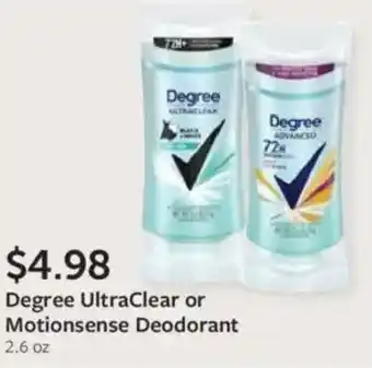 Fareway Degree UltraClear or Motionsense Deodorant offer