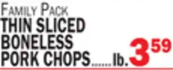 C Town THIN SLICED BONELESS PORK CHOPS offer