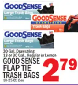 C Town GOOD SENSE FLAP TIE TRASH BAGS, 10-25 Ct. Box offer