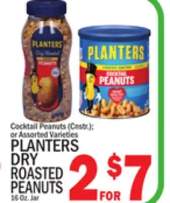 C Town PLANTERS DRY ROASTED PEANUTS 16 Oz. Jar offer