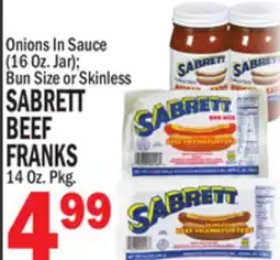 C Town SABRETT BEEF FRANKS 14 Oz. Pkg offer