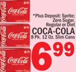 C Town COCA-COLA 8 Pk. 12 Oz. Slim Cans offer