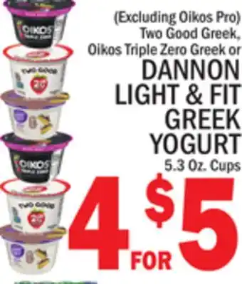 C Town DANNON LIGHT & FIT GREEK YOGURT offer