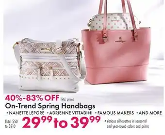 Boscov's On-Trend Spring Handbags offer