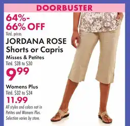 Boscov's JORDANA ROSE Shorts or Capris offer