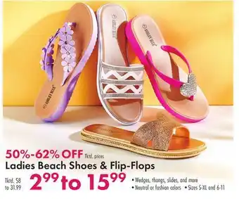 Boscov's Ladies Beach Shoes & Flip-Flops offer