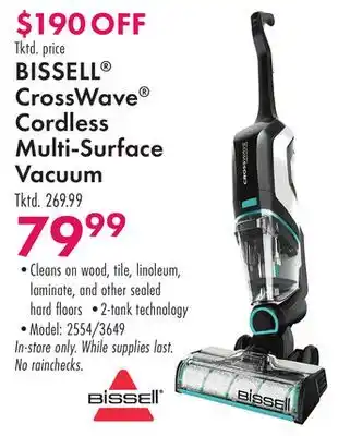Boscov's BISSELL CrossWave Cordless Multi-Surface Vacuum offer