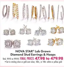Boscov's NOVA STAR Lab Grown Diamond Stud Earrings & Hoops offer
