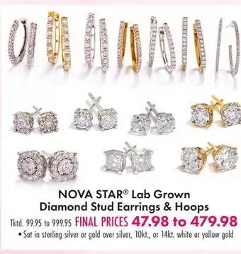 Boscov's NOVA STAR Lab Grown Diamond Stud Earrings & Hoops offer
