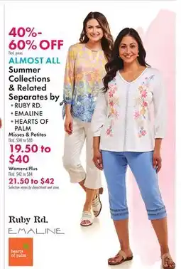 Boscov's ALMOST ALL Summer Collections & Related Separates offer