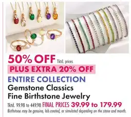 Boscov's ENTIRE COLLECTION Gemstone Classics Fine Birthstone Jewelry offer
