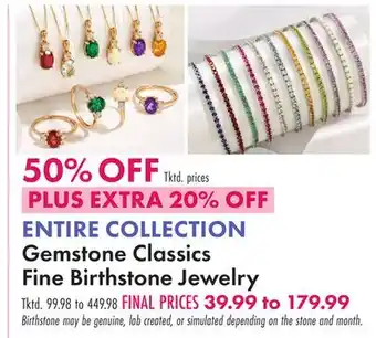Boscov's ENTIRE COLLECTION Gemstone Classics Fine Birthstone Jewelry offer