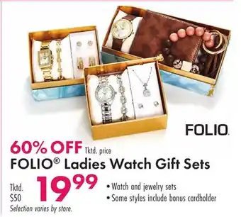 Boscov's FOLIO Ladies Watch Gift Sets offer