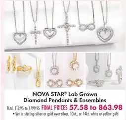 Boscov's NOVA STAR Lab Grown Diamond Pendants & Ensembles offer