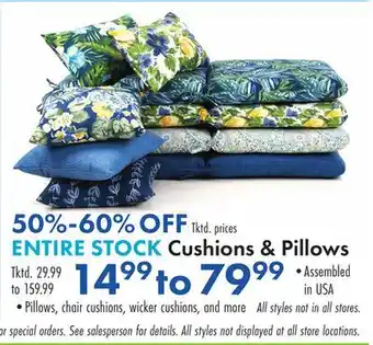 Boscov's ENTIRE STOCK Cushions & Pillows offer