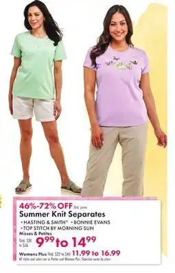 Boscov's Summer Knit Separates offer