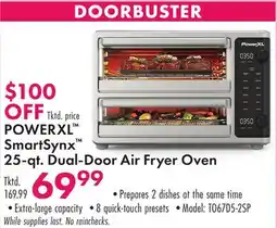 Boscov's POWERXL SmartSynx 25-qt. Dual-Door Air Fryer Oven offer