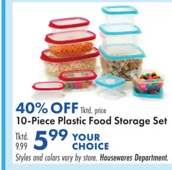 Boscov's 10-Piece Plastic Food Storage Set offer