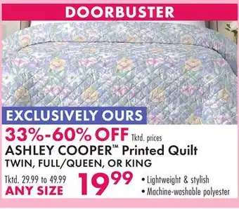 Boscov's ASHLEY COOPER Printed Quilt offer