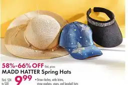 Boscov's MADD HATTER Spring Hats offer