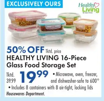 Boscov's HEALTHY LIVING 16-Piece Glass Food Storage Set offer