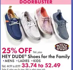 Boscov's HEY DUDE Shoes for the Family offer
