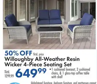 Boscov's Willoughby All-Weather Resin Wicker 4-Piece Seating Set offer