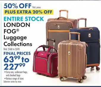 Boscov's ENTIRE STOCK LONDON FOG Luggage Collections offer