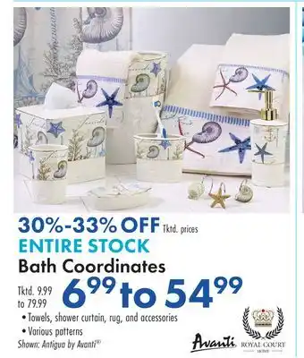 Boscov's ENTIRE STOCK Bath Coordinates offer