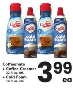 ACME Coffeemate Coffee Creamer 32 fl. oz. btl., Cold Foam 14 fl. oz. ctn offer