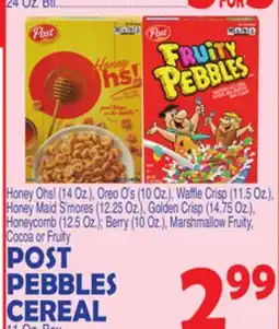 Bravo Supermarkets POST PEBBLES CEREAL offer