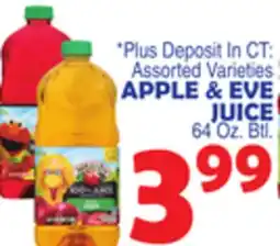 Bravo Supermarkets APPLE & EVE JUICE offer