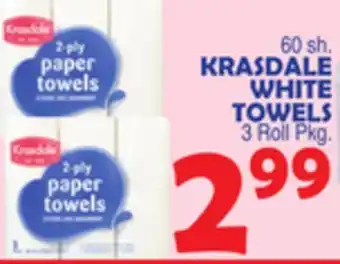 Bravo Supermarkets KRASDALE WHITE TOWELS offer