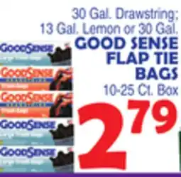 Bravo Supermarkets GOOD SENSE FLAP TIE BAGS 10-25 Ct. Box offer